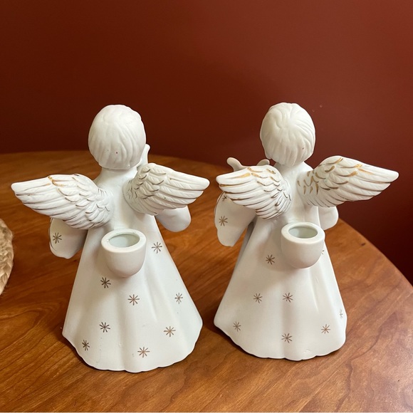 Schmid Bros Angel Harp Candleholders Set - Picture 7 of 9